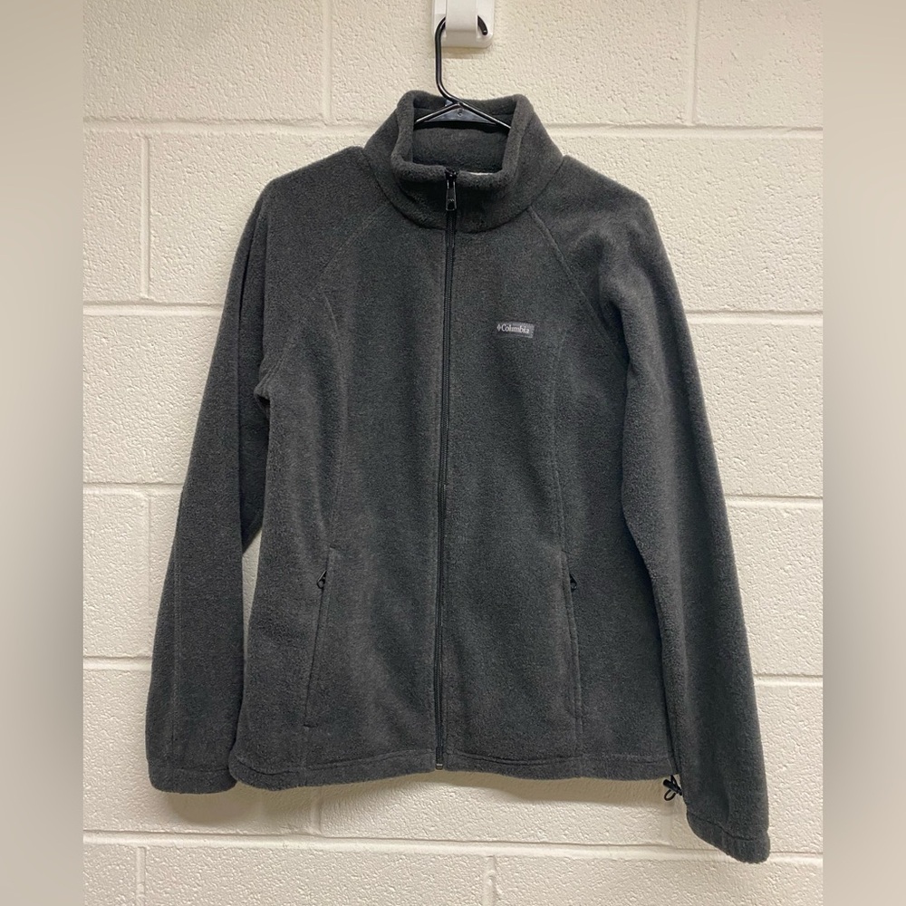 Columbia Gray Zip Front Fleece Jacket - Size Large